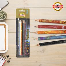 【KOH-I-NOOR】六角彩虹魔術色鉛筆-5入組 一筆多色 美勞繪畫用具 手作卡片畫具