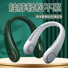 USB掛脖風扇 家用旅遊 戶外充電扇 便攜大風力風扇 數顯掛脖小風扇