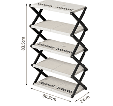 折疊鞋架子 玄關櫃 家用收納櫃 簡易鞋櫃 宿舍鞋架 收納省空間免安裝 50.5CM五層收納架