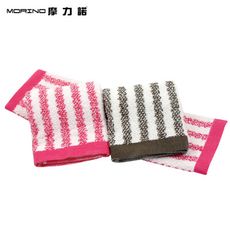 【MORINO摩力諾】美國棉抗菌防臭亮彩直紋方巾毛巾_(方毛各4)MO674+MO774