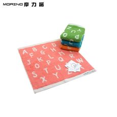 【MORINO摩力諾】美國棉趣味字母緹花方巾_33x34cm_MO671