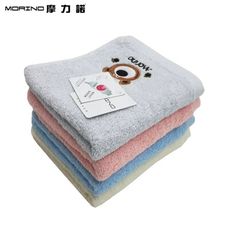 【MORINO摩力諾】素色動物貼布刺繡毛巾MO741