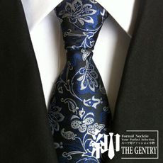 『紳-THE GENTRY』經典紳士商務休閒男性領帶 -藍色花紋款
