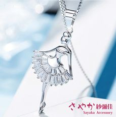 項鍊 925純銀 微光圓舞曲鑲鑽 鎖骨鍊