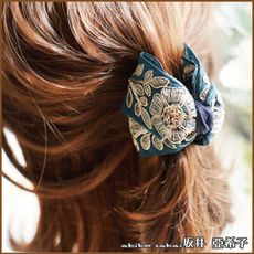 『坂井．亞希子』輕奢優雅法式復古宮廷風華手工刺繡花朵造型髮抓夾