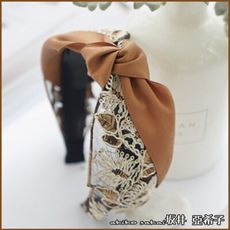 『坂井．亞希子』輕奢復古名媛風手工刺繡蕾絲雙色造型髮箍