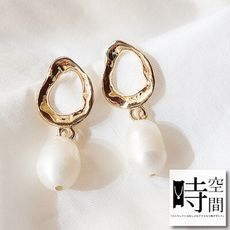 『時空間』巴洛克金屬風不規則幾何925銀針耳環 -單一款式