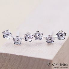 【Sayaka紗彌佳】925純銀花語浪漫三朵花造型耳環