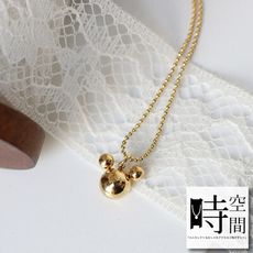 『時空間』金屬色澤立體感米老鼠造型(18Kgpゴールド)項鍊