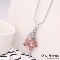 【Sayaka紗彌佳】芭蕾奇緣水晶花朵造型毛衣鍊