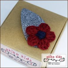 【akiko kids】手勾毛線甜美花朵造型兒童髮BB夾