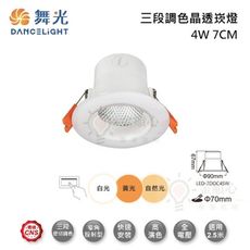 ☼金順心☼舞光 LED 三段調色 崁燈 4W 7CM 晶透邊框 三色 壁切 同迴路同步 另售 7W