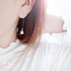 韓國垂墜小立體小方塊耳環 夾式 針式 【Bonjouracc】