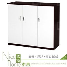 《奈斯家具Nice》086-05-HX (塑鋼材質)3.1尺開門鞋櫃-胡桃/白色