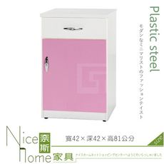 《奈斯家具Nice》142-05-HX (塑鋼材質)1.4尺碗盤櫃/電器櫃-粉紅/白色