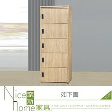 《奈斯家具Nice》103-01-HH 里奇1.9尺梧桐色木心板五門櫃