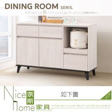 《奈斯家具Nice》160-04-HK 淺白4尺木面餐櫃/碗盤櫃/下座