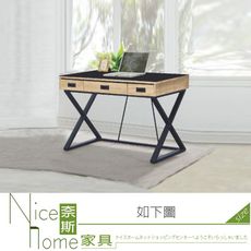 《奈斯家具Nice》086-02-HH 華維4尺原橡木心板電腦桌/黑玻璃