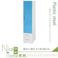 《奈斯家具Nice》029-05-HX (塑鋼材質)1.4尺開門衣櫥/衣櫃-藍/白色