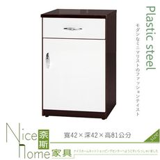 《奈斯家具Nice》142-07-HX (塑鋼材質)1.4尺碗盤櫃/電器櫃-胡桃/白色