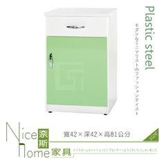 《奈斯家具Nice》142-06-HX (塑鋼材質)1.4尺碗盤櫃/電器櫃-綠/白色