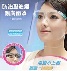 【現貨】防口沫透明防護面罩  防疫 防飛沫 防油濺 (戴眼鏡可用)