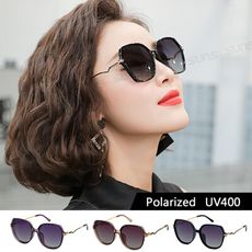 淑女偏光墨鏡 Polarized 名媛款大框顯小臉 時尚精緻鑲鑽造型 抗紫外線UV400