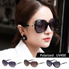淑女偏光墨鏡 Polarized 名媛款大框顯小臉 時尚簍空四葉草造型 抗紫外線UV400 S926