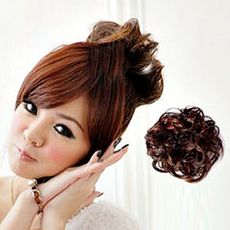 日系可愛甜甜圈丸子頭髮量加多捲髮圈髮束假髮 P002