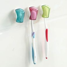 吸盤牙刷防塵蓋 牙刷架 開合牙刷套 1組3個 J3095