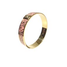 COACH 粉色蝴蝶樣式鍍金琺瑯材質手環-附禮盒 #94050