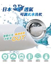 日本3D透氣可調式水洗枕