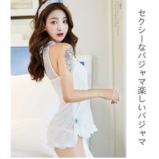 白色之戀網紗連身裙 蕾絲睡衣 旗袍裝 情趣服 9703