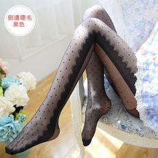 玩樂繽紛連褲絲襪(側睫毛)黑色