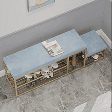 鞋架 穿鞋椅 中號102*30*45CM 輕奢入門換鞋凳 家用門口入戶鞋架高低子母可坐簡約兒童穿鞋凳