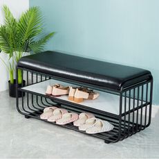 60*40*47CM 矮凳 床尾凳 換鞋凳 家用穿鞋凳子門口長條凳軟包坐墊試鞋凳入戶創意輕奢極簡腳踏