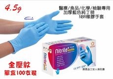 拋棄式醫療級/食品級+全麻面加厚無粉手套/藍色全丁晴/NBR手套
