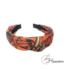 Hemera | 貴氣逼人圖騰髮箍 高級感皮帶鏈條 質感爆好 (橘紅色)