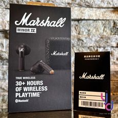 Marshall Minor IV 真無線 藍牙 耳機 入耳式 公司貨 享保固 馬修 馬歇爾