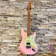 日本品牌 Bacchus BST-2-RSM/M 單單雙 電 吉他 可切單 粉紅色 烤楓木琴頸