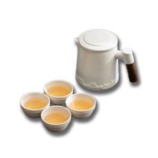 【台北現貨】五件組 旅行茶具組 陶瓷 旅行茶具 茶具 陶瓷 攜帶式茶具 簡約戶外露營喝茶裝備 快客杯