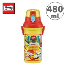 TOMICA 直飲式水壺 480ml 日本製 透明水壺 彈蓋式水壺 附背帶 日本正版【658105】