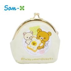 拉拉熊 帆布 珠扣包 零錢包 懶懶熊 Rilakkuma San-X 日本正版【450564】