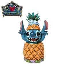 Enesco 史迪奇 鳳梨塑像 公仔 精品雕塑 塑像 星際寶貝 Stitch 迪士尼【302581】