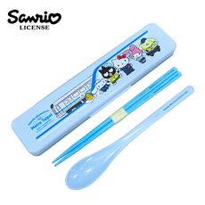 台北捷運 x 三麗鷗 兩件式 餐具組 日本製 環保餐具 湯匙 筷子 50周年紀念【009280】