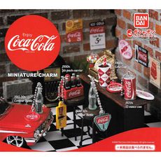 全套5款 可口可樂 模型吊飾 扭蛋 轉蛋 模型 曲線瓶 鋁箔罐 Coca-Cola【143730】