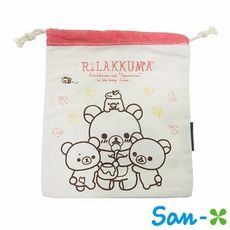 San-X 拉拉熊 帆布 束口袋 收納袋 抽繩束口袋 懶懶熊 Rilakkuma【220654】