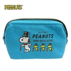 史努比 帆布 寬口 化妝包 收納包 Snoopy PEANUTS 日本正版【080963】