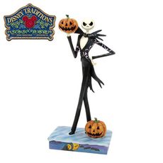Enesco 聖誕夜驚魂 傑克手拿南瓜 塑像 公仔 精品雕塑 迪士尼 正版授權【438266】