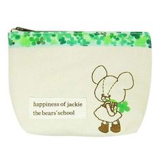 小熊學校 幸運草 刺繡 船型 化妝包 收納包 筆袋 The Bears' School 099648